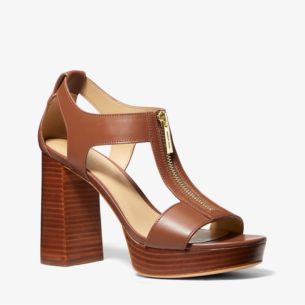 Michael Kors Berkley Leather Block-Heel Sandal